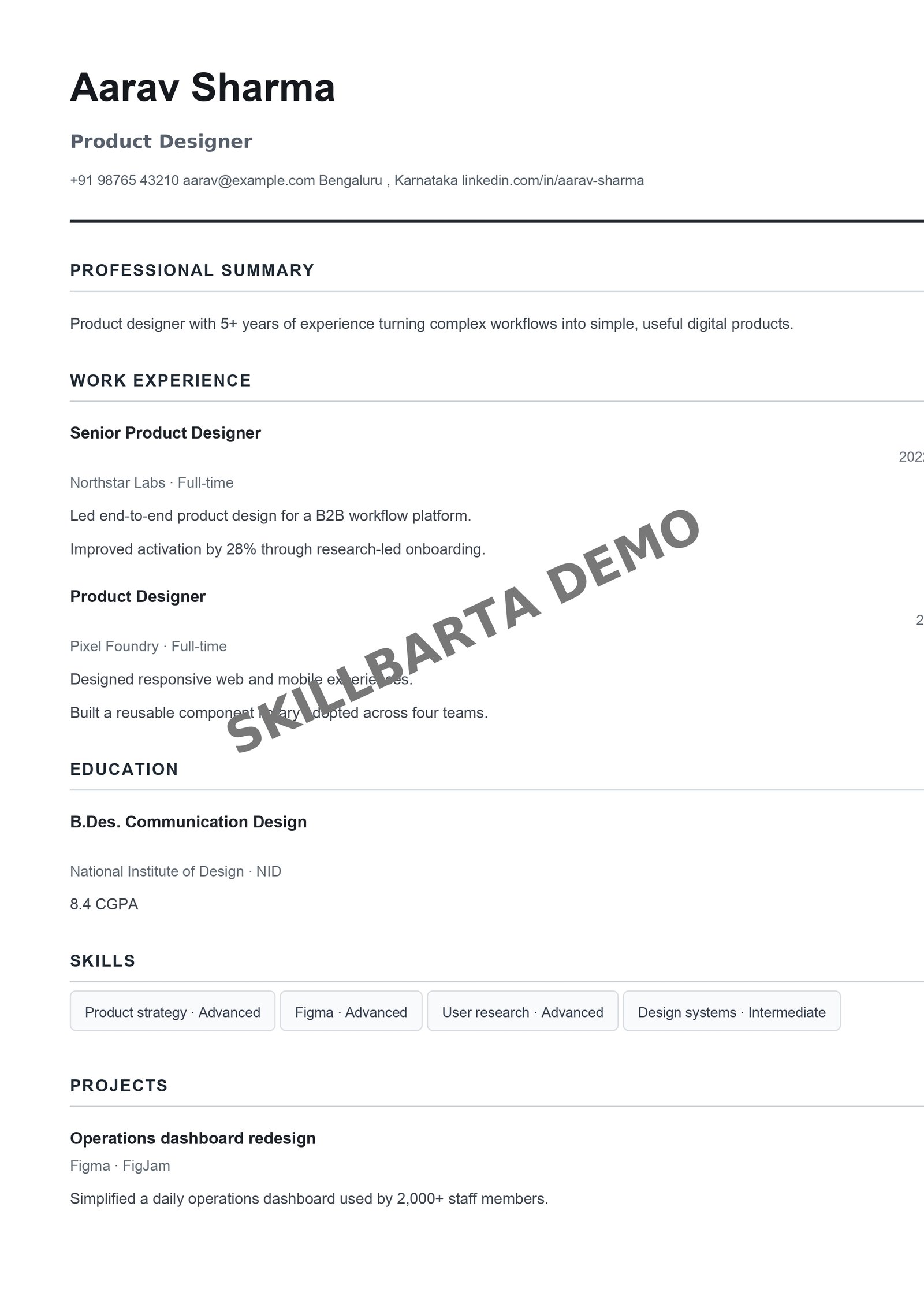 ATS Starter Resume resume template