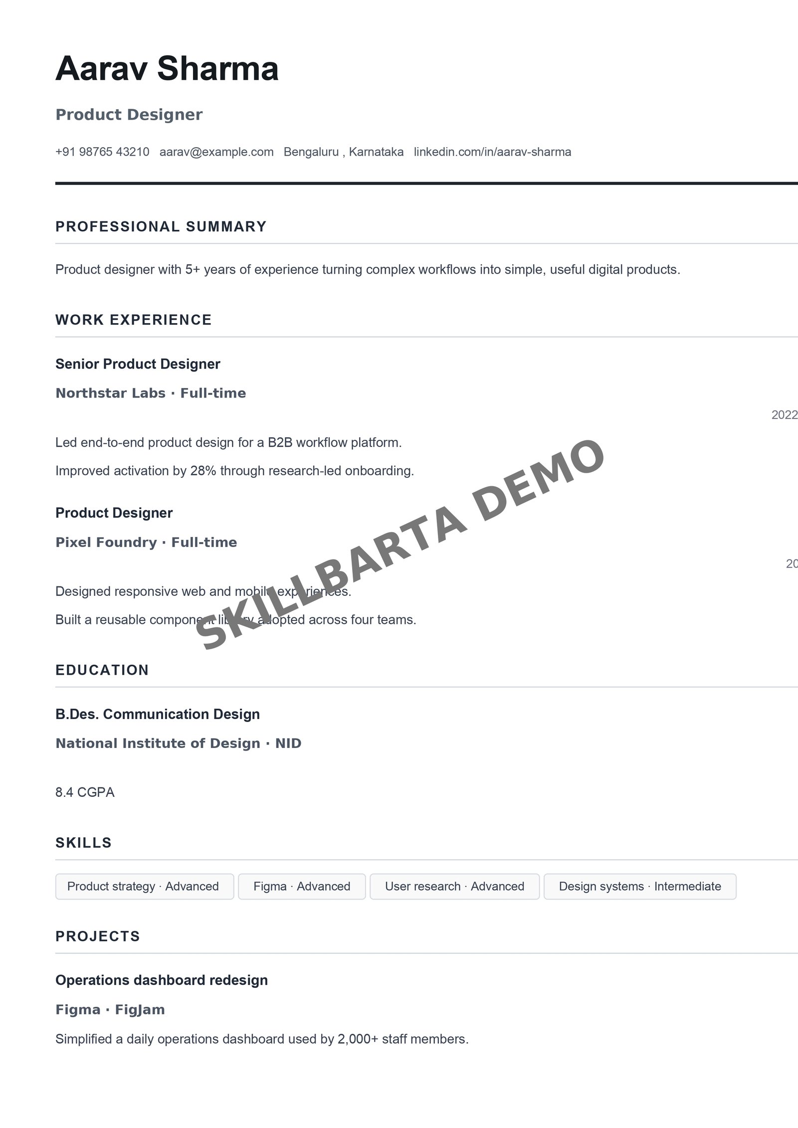Professional ATS Resume resume template
